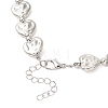 CCB Plastic Heart Beaded Necklaces NJEW-JN05841-01-5