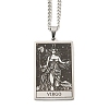 304 Stainless Steel Tarot Pendant Necklaces NJEW-A026-01P-06-1