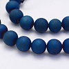 Electroplate Natural Druzy Agate Beads Strands X-G-G708-6mm-03-3