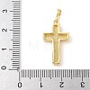 Brass Pave Natural White Shell Pendants KK-S522-01A-G-3
