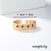 Textured Brass Micro Pave Cubic Zirconia Cuff Rings for Women PD8569-1