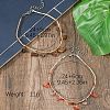 Bohemian Style Natural Tiger Eye and Red Banded Agate Chip Tassel Raffia Cord Double Layer Anklets FS-WGA75A5-01-2