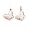 Natural White Shell Mother of Pearl Shell Pendants BSHE-F011-07A-G-1