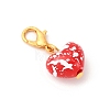 Spray Painted Opaque Acrylic Heart Pendant Decorations HJEW-JM04215-01-4