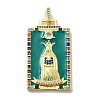 Brass Micro Pave Cubic Zirconia Pendants with Enamel KK-H458-03G-12-1