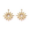 304 Stainless Steel Micro Pave Cubic Zirconia Pendants STAS-N115-55G-1