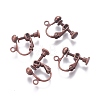 Rack Plated Brass Screw Clip-on Earring Findings X-KK-P169-04R-1