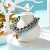 2Pcs 2 Style Natural African Turquoise & Lava Rock & Synthetic Hematite Stretch Bracelets Set with Alloy Ennmel Bee BJEW-JB08022-2