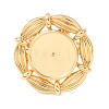 Flower Brass Cuff Ring Components KK-G551-04G-2