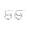 Hollow Teardrop Brass Stud Earrings EJEW-Q811-20P-1