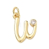 Brass Micro Pave Clear Cubic Zirconia Charms KK-D289-66G-W-1