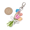 Bouquet Glass Seed Beaded Pendant Decoration HJEW-JM02561-02-3