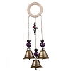 Halloween Theme Iron Bell Pendant Decoration HJEW-JM02477-1