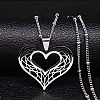 Hollow Out Heart 201 Stainless Steel Pendant Necklaces for Women FS-WG1E05F-01-1