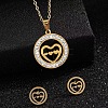 Ring 201 Stainless Steel Crystal Rhinestone Pendant Necklaces & Stud Earrings Sets FS-WGA12F6-03-1