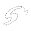 Simple Alloy Heart Link Chain Necklaces for Women NJEW-K384-05P-3