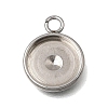 304 Stainless Steel Pendant Cabochon Settings STAS-F365-02D-P-1