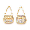 Brass Micro Pave Cubic Zirconia Pendants KK-T070-52G-1