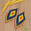 Bohemian Handmade Glass Seed Beads Tassel Dangle Earrings CB9270-6-1