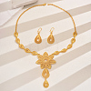 Extravagant Alloy Flower Teardrop Pendant Necklace & Dangle Earrings Sets for Women Wedding AA6460-5