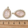 Natural Rose Quartz Faceted Teardrop Pendants G-I375-01G-16-3