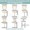 50Pcs 5 Styles 304 Stainless Steel Stud Earring Findings STAS-BBC0009-96-2