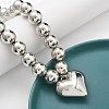 2Pcs 2 Styles Alloy Heart Pendant Necklaces Set NJEW-P319-02P-4