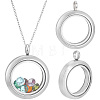 2Pcs Stainless Steel Locket Pendants STAS-BBC0010-31C-7