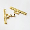 13 Strands Alloy and Brass Fold Over Clasps PALLOY-N0112-06G-3