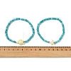 2Pcs 2 Styles Synthetic Turquoise & Dyed Natural Malaysia Jade Rondelle Beads Beads Stretch Bracelets for Women BJEW-JB13599-01-2