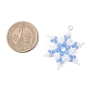 Glass Seed Beaded Snowflake Pendants PALLOY-MZ00890-01-2