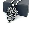 Punk Retro 304 Stainless Steel Skull Pendant Necklaces for Men LS-CH2571-2