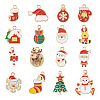  32Pcs 16 Styles Christmas Theme Alloy Enamel Pendants ENAM-TA0001-64-12