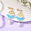 Brass Glass Seed Bead Chandelier Earrings EJEW-MZ00762-01-1