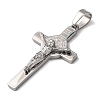 304 Stainless Steel Religion Jesus Cross Pendants STAS-F323-12P-2