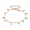 Brass Enamel Charm Bracelets BJEW-JB05770-1