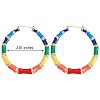Enamel Bamboo Big Hoop Earrings JE976A-7