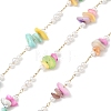 Handmade Natural Shell & ABS Imitation Beaded Chains CHS-F025-13G-02-1