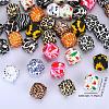 Colorful Pattern Printed Silicone Focal Beads LS-SI-JX0022A-14-2
