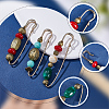 Gorgecraft 3Pcs 3 Styles Plastic Barrel Beaded Safety Pin Brooches JEWB-GF0001-39-6