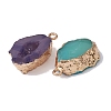 10Pcs 5 Colors Druzy Geode Resin Pendants RESI-YW0001-47-2