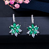 Brass Cubic Zirconia Hoop Earrings WGBE890-02-1