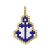 Nautical Glass Seed Beaded Pendants PALLOY-MZ01439-02-1