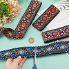  4 Bundles 4 Colors Flat Ethnic Style Polycotton Embroidered Floral Ribbon OCOR-PH0002-47-3