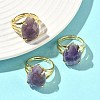 Brass Cuff Open Rings RJEW-D347-04G-15-1