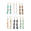 Acrylic & Aluminum Cable Chains Dangle Earrings EJEW-JE04243-1