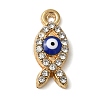 Alloy Enamel Rhinestone Glass Pendants X1-ENAM-U003-02G-06-1