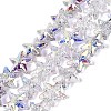 Electroplate Transparent Glass Beads Strands EGLA-Q136-01A-02-1