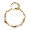 Oval & Paperclip Brass Micro Pave Cubic Zirconia Link Chain Bracelets for Women BJEW-D458-01G-07-2