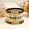 Black and white Polymer Clay Heishi Beaded Stretch Bracelet Sets LV4210-2